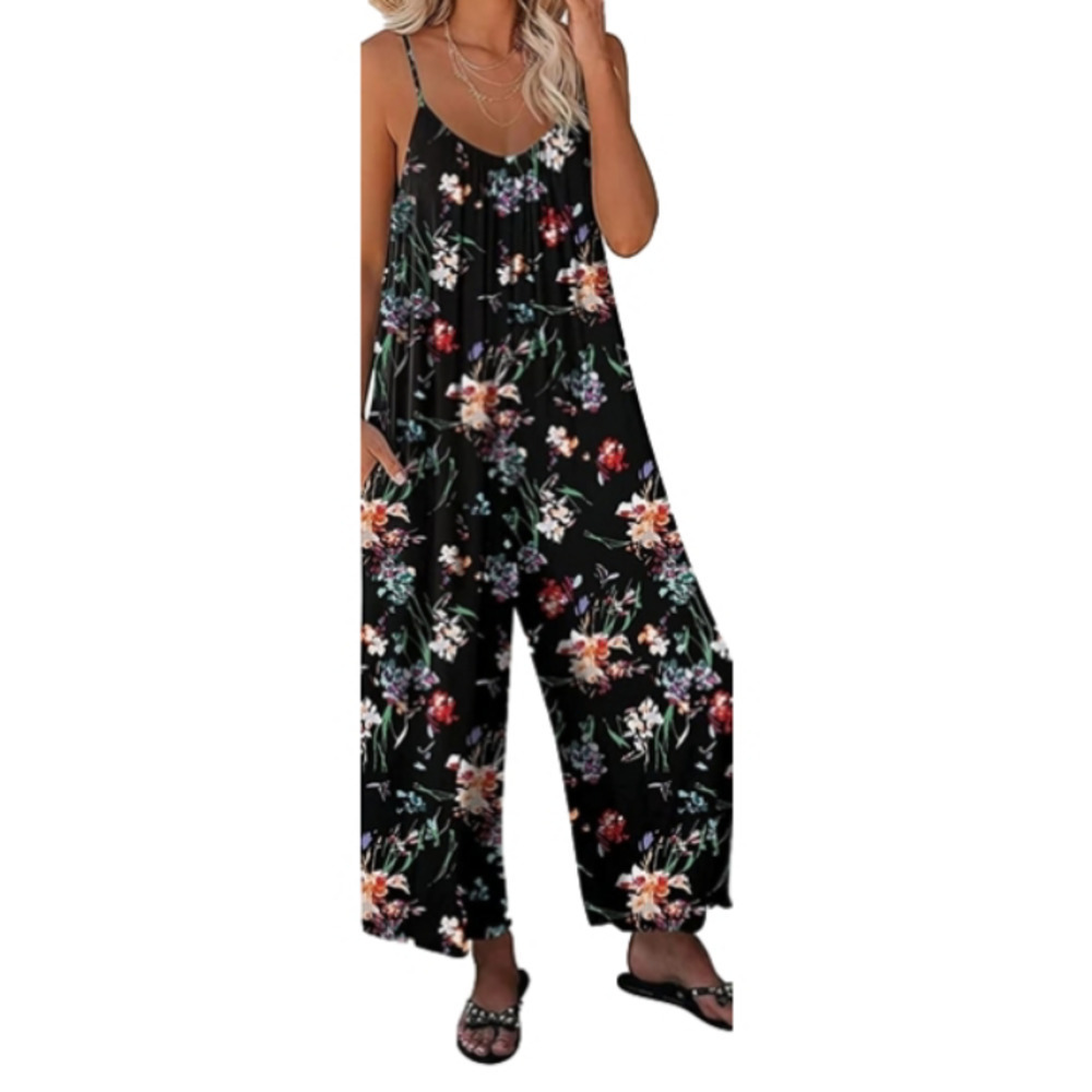 Zhuofei Women Casual Jumpsuits Summer Sleeveless Loose Jumpsuit Shoulder Box 11